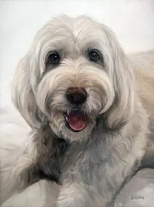Custom pet portrait painting by Feifei 29