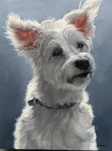 Custom pet portrait painting by Feifei 34