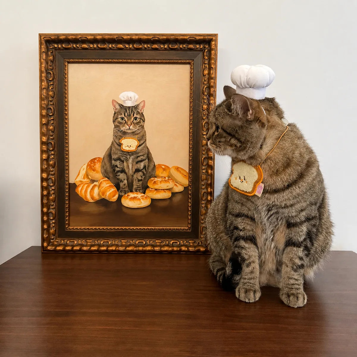 Chick framed oil portrait