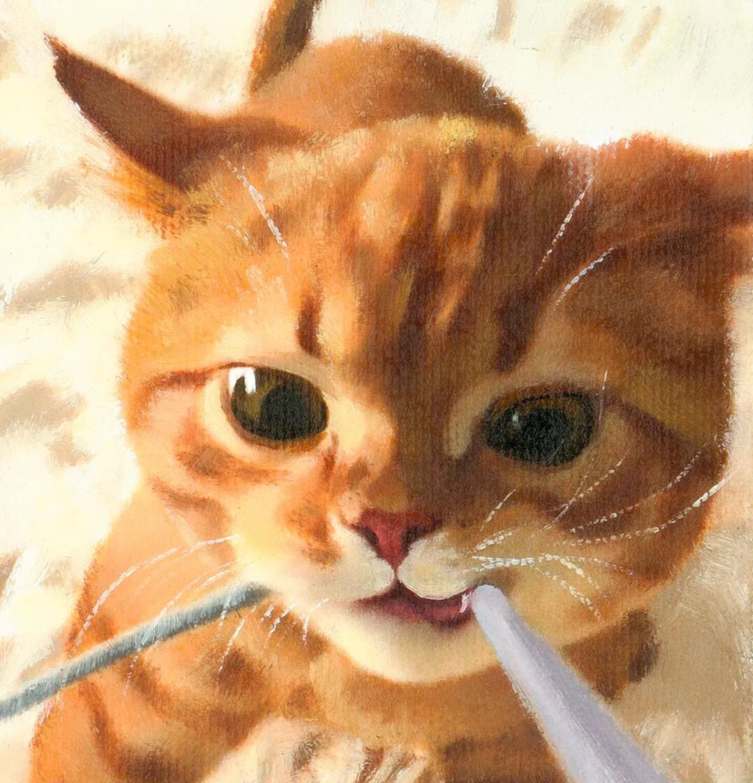 Small dog oil portrait