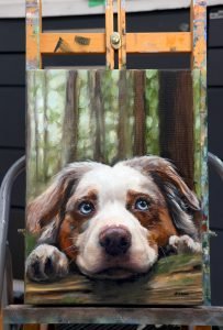 Custom pet portrait painting by Feifei 1