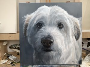 Custom pet portrait painting by Feifei 7