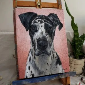 Custom pet portrait painting by Feifei 14