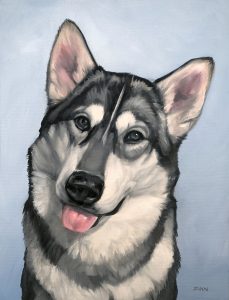 Custom pet portrait painting by Feifei 16